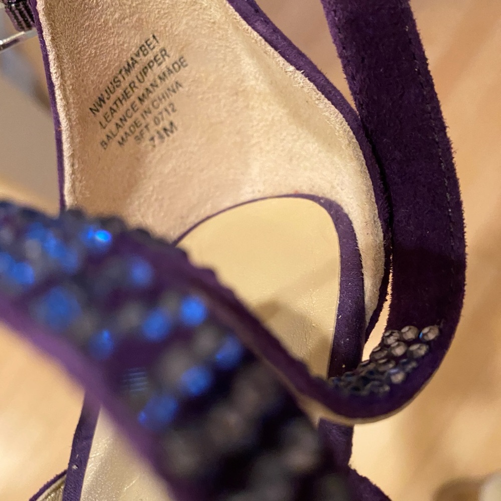 Nine West Purple Suede Strappy Heels - Picture 7 of 10